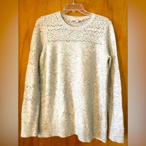The LOFT women’s gray sweater, size medium.